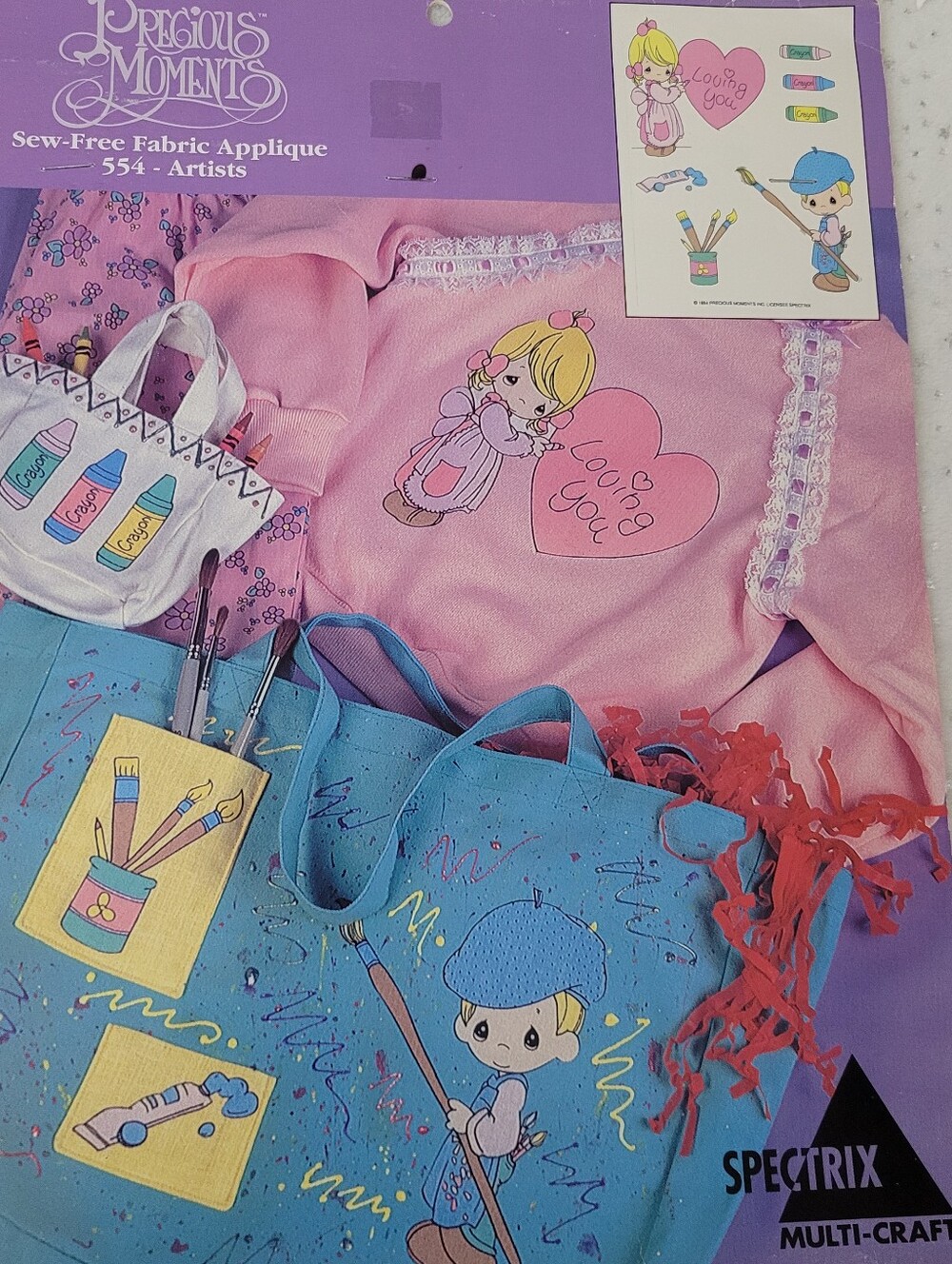 Precious Moments Pink and Blue Artist Tote and Shirt Set